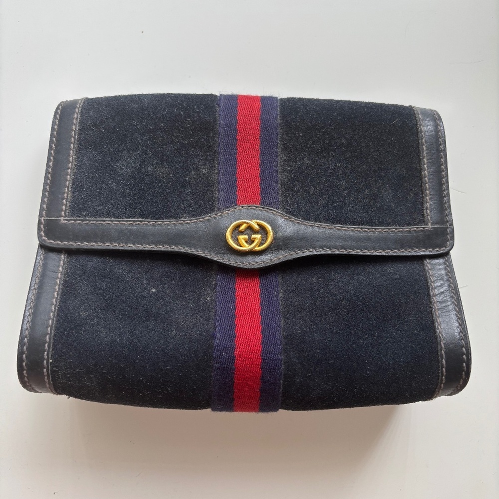 Vintage Gucci Parfums 1970's GG Clutch Bag